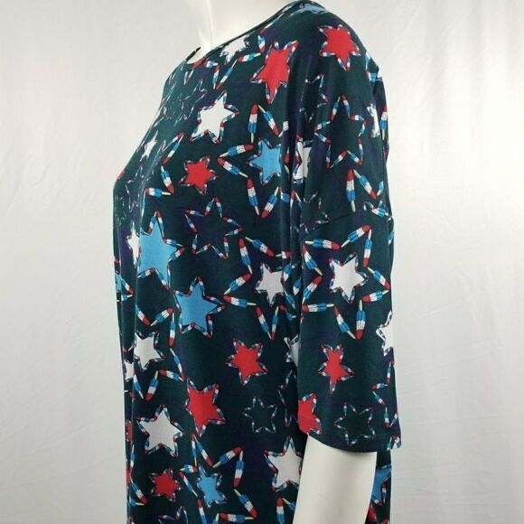 Lularoe Navy Blue 4th of July Popsicles Irma Tunic - Picture 4 of 5